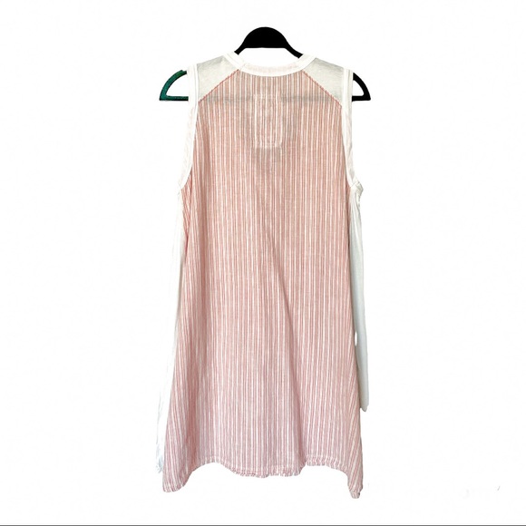 Johnny Was Pete & Greta Barbour Red Stripe Sleeveless Embroidered Shift Medium - Picture 8 of 10